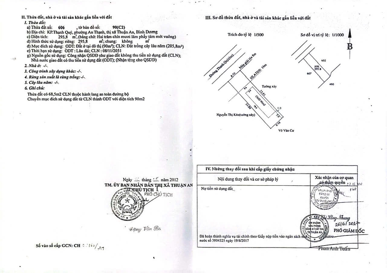 Bán đất mặt tiền Thạnh Quý diện tích 296m2 giá chỉ 22triệu/m2