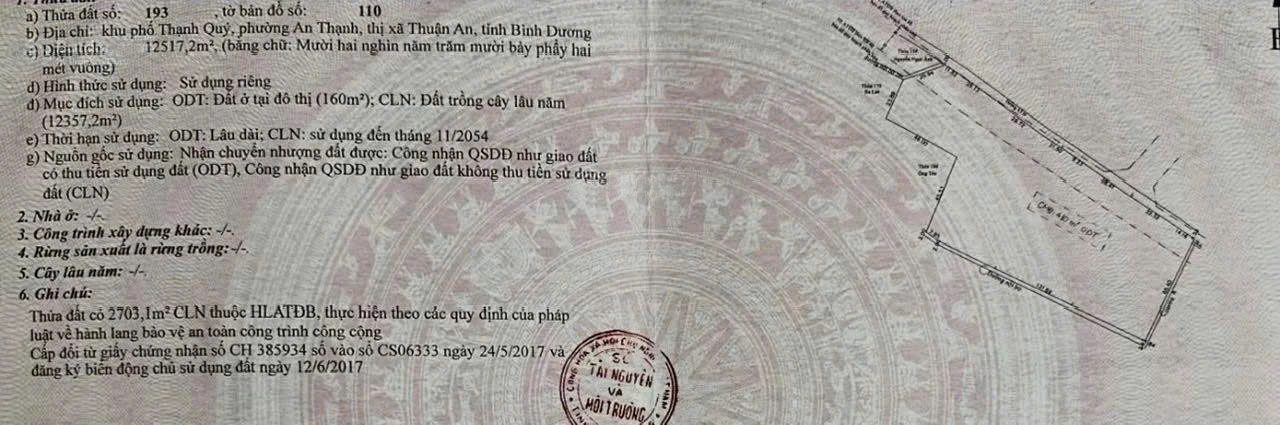 Bán đất  đường An Thạnh 39 diện tích 18533m2 giá chỉ 10.8 triệu/m2