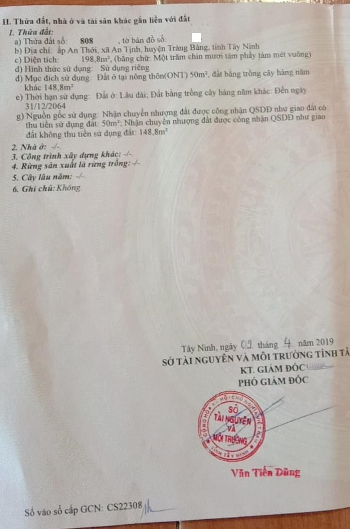 5x40 (198,8m2), SHR, P. An Tịnh, Giá 730tr.