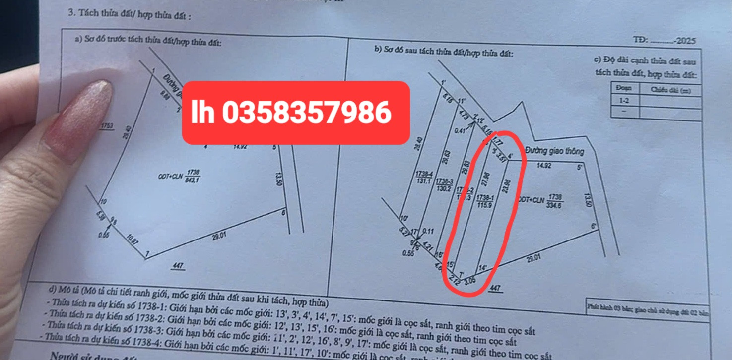 Bán đất 115.9m² ngang 5.17m giá 700 triệu Phường Bách Quang