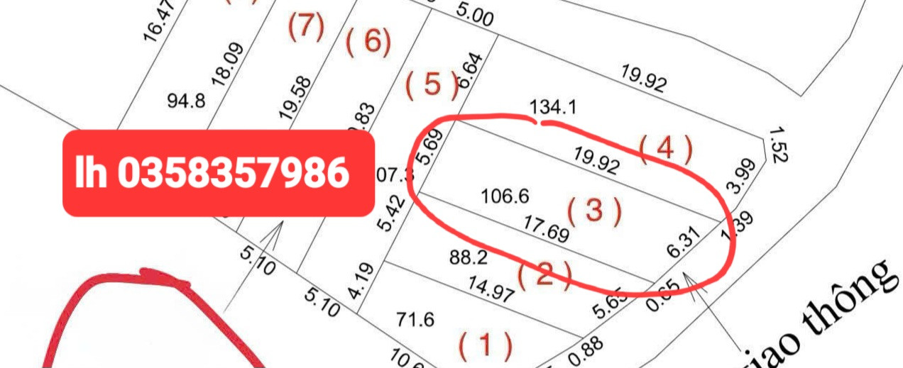 Bán đất 106.6m² ngang 5.69m giá 920 triệu Phường Bách Quang