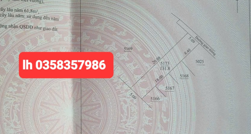 Bán đất 131.8m² ngang 5m giá 700 triệu Phường Bách Quang