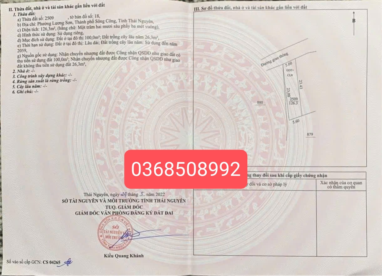 Bán đất 126m² ngang 5,6m giá 730 triệu Phường Bách Quang