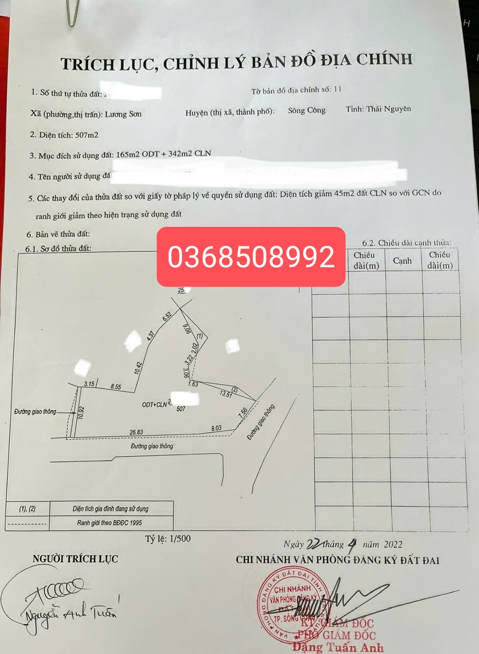 Bán đất 507m² ngang 10m giá 2.2 tỷ Phường Bách Quang