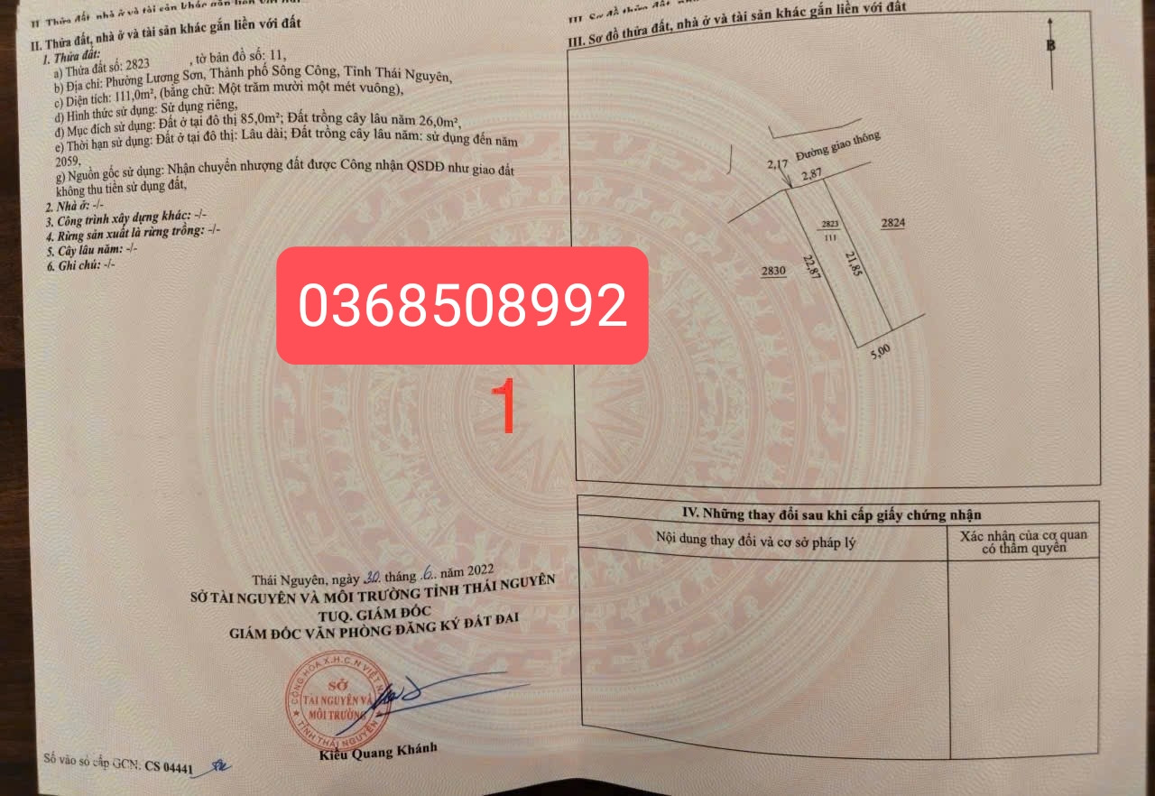 Bán đất 111m² ngang 5m giá 880 triệu Phường Bách Quang