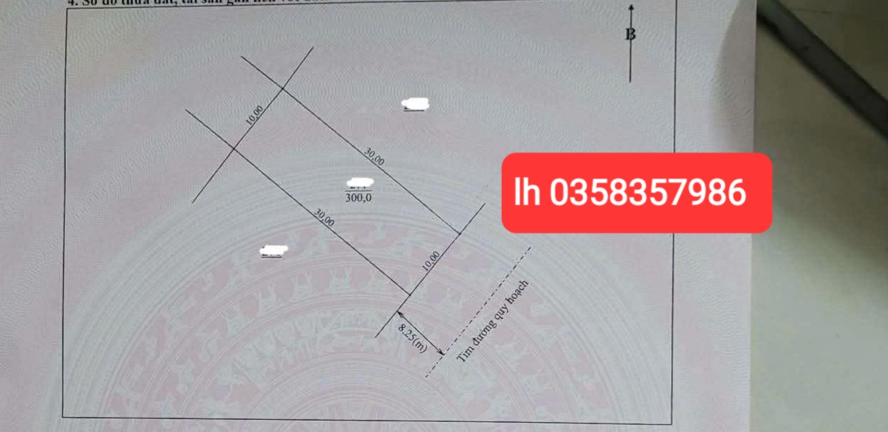 Bán đất 300m² full thổ cư ngang 10m giá 3.7 tỷ tại Phường Bách Quang