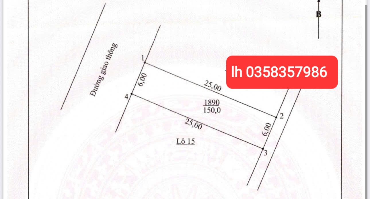 Bán đất 150m² full thổ cư ngang 6m giá 1.7 tỷ tại Phường Bách Quang