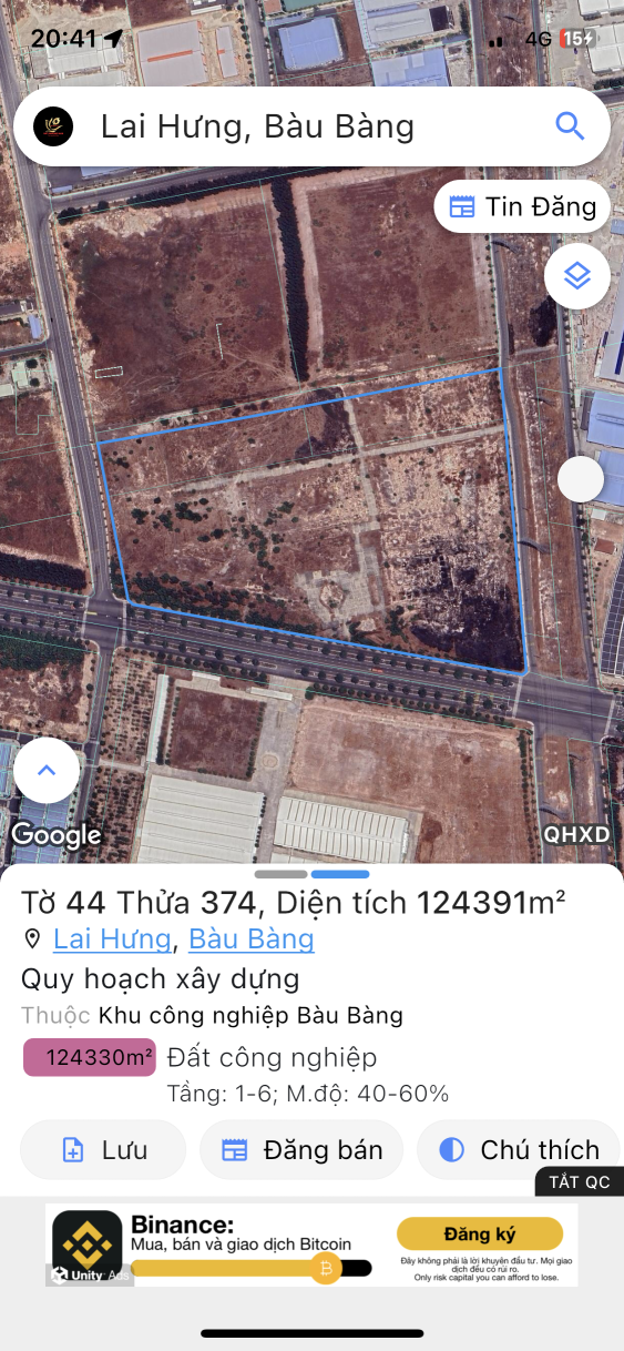 Bán đất skc 131879m² ngang 351m giá 480 tỷ kcn Bầu Bàng