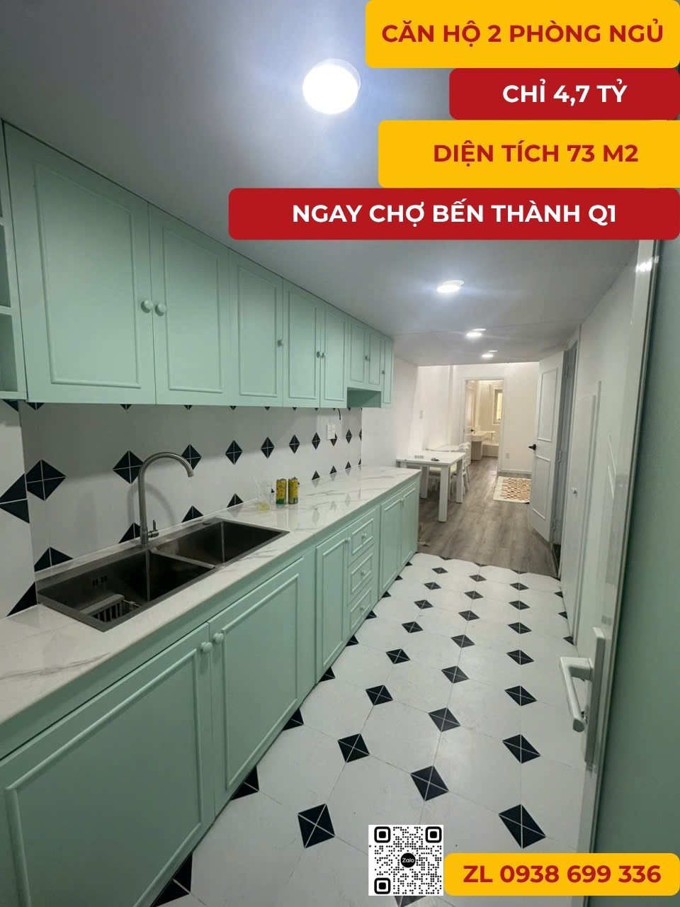 CHÍNH CHỦ KẸT TIỀN – BÁN GẤP CĂN HỘ TRUNG TÂM CHỢ BẾN THÀNH 73 m2 GÍA 4,7 TỶ
