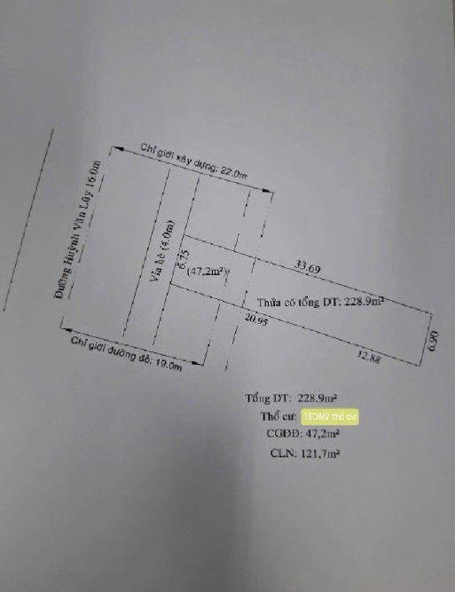 Bán đất 228m² giá 10.9 tỷ Phường Bình Dương
