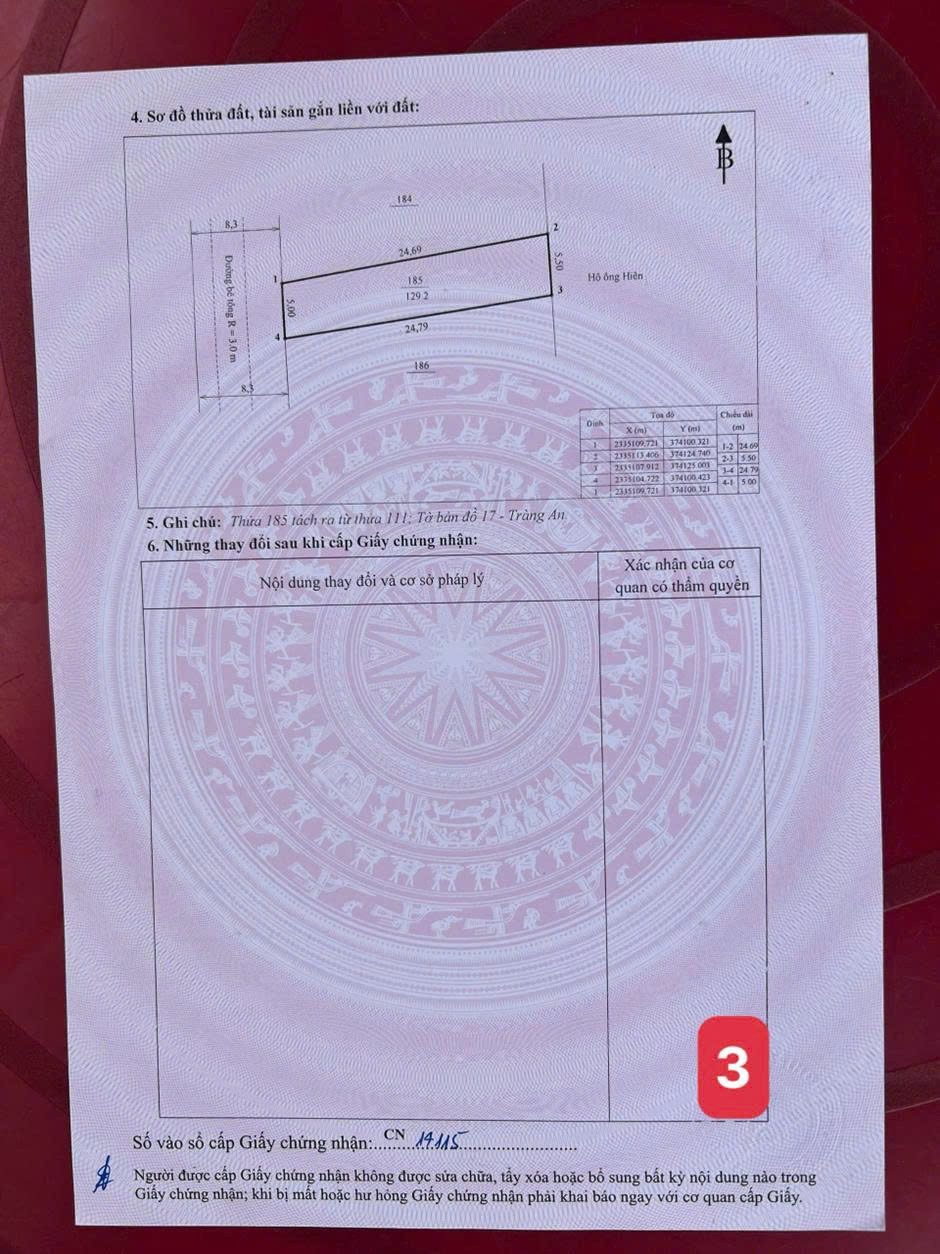 Bán đất 129,2m² full thổ cư ngang 5m giá 900 triệu tại Phường Bình Khê