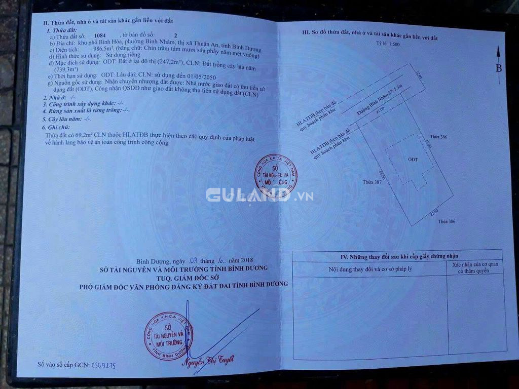 BÁN GẤP ĐẤT MT BÌNH NHÂM 27 ,THUẬN AN ,BÌNH DƯƠNG