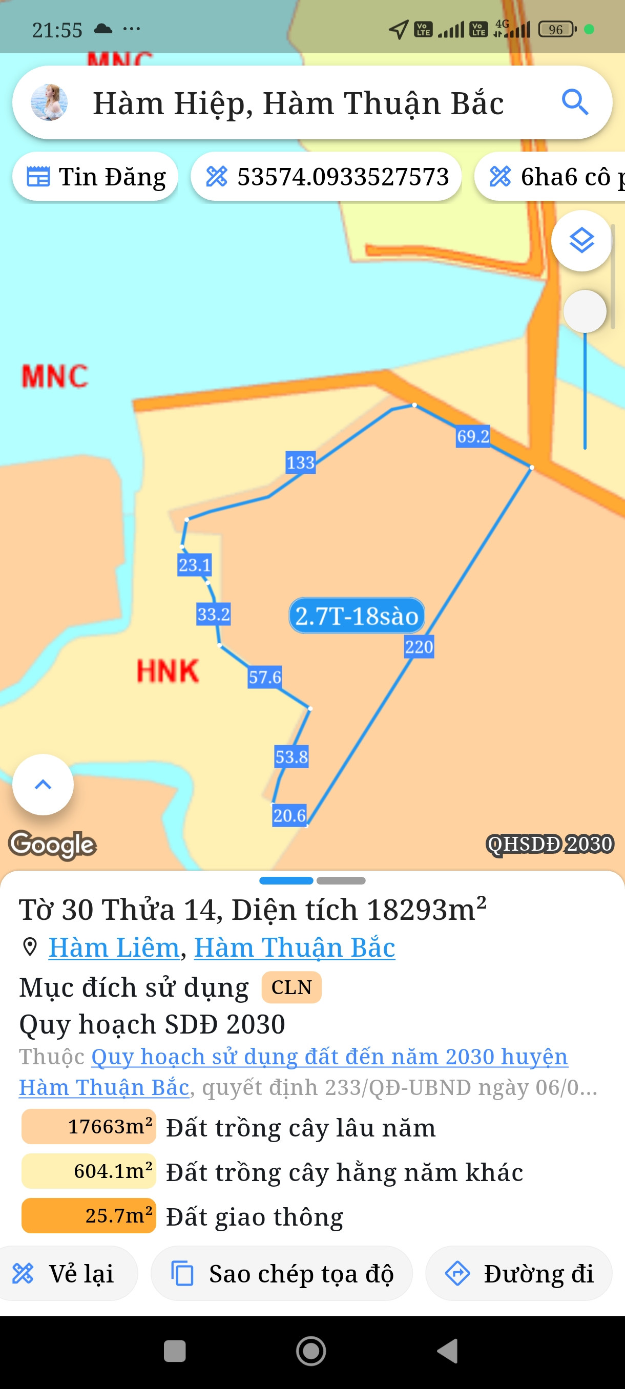 Bán đất 18293.1m² ngang 100m giá 2.7 tỷ tại Phường Bình Thuận