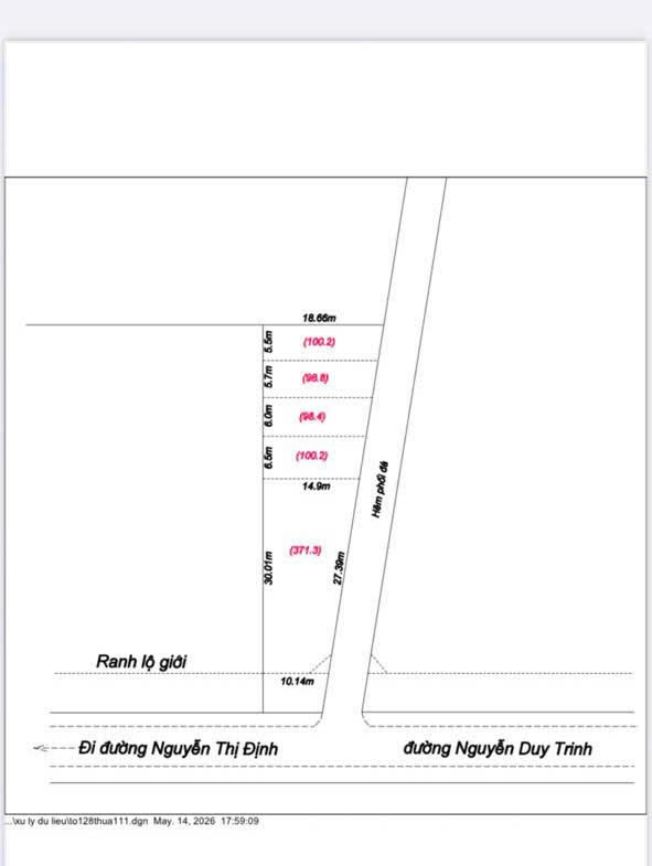 Bán đất 100m² full thổ cư ngang 5.5m giá 11.2 tỷ tại Phường Bình Trưng