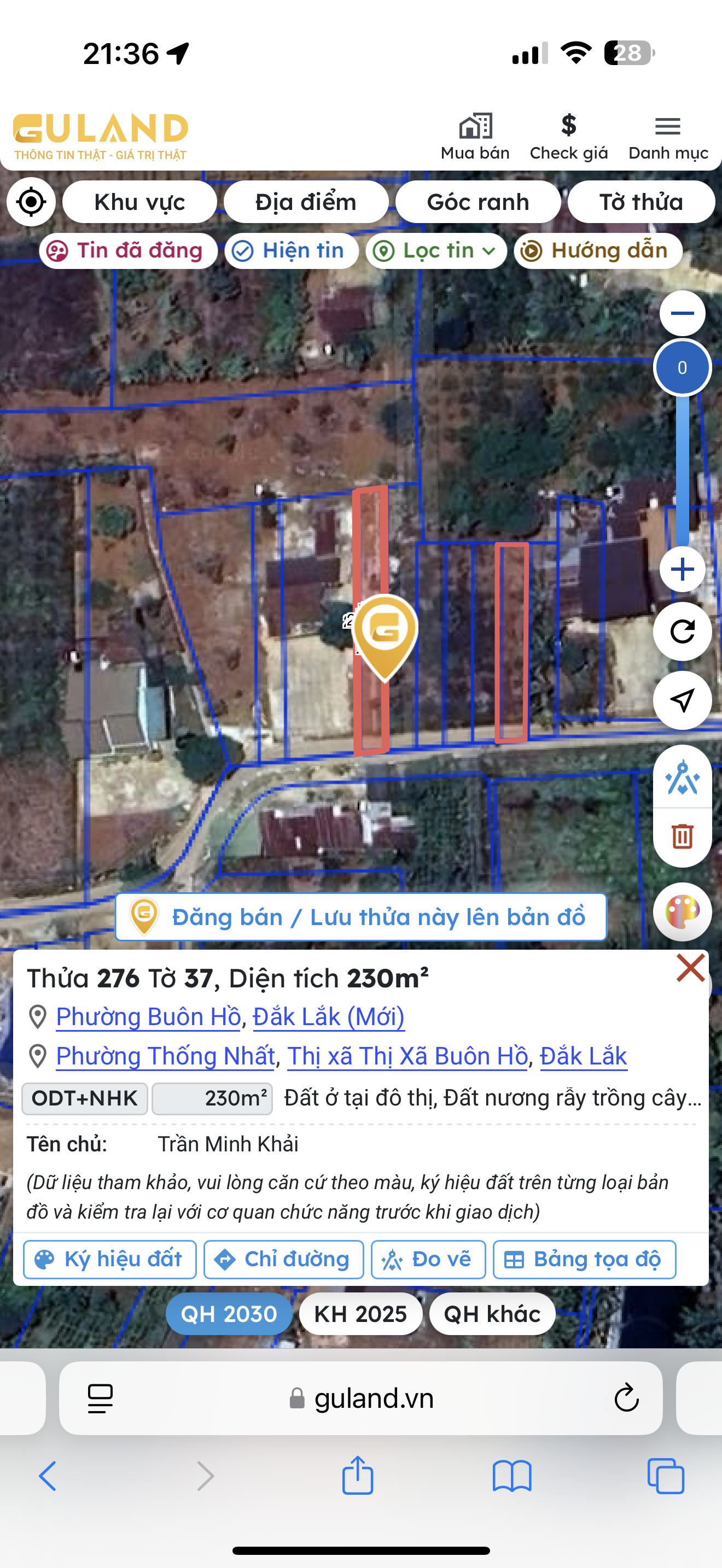 Bán đất 230m² giá 550 triệu Phường Buôn Hồ