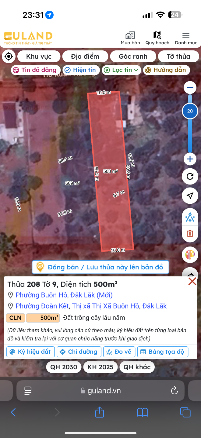 Bán đất 502.9m² giá 1.7Phường Buôn Hồ