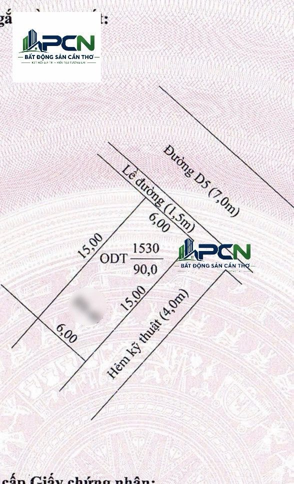 Bán đất 90m² full thổ cư ngang 6m giá 3.3 tỷ tại KDC Nam Long, Phường Cái Răng