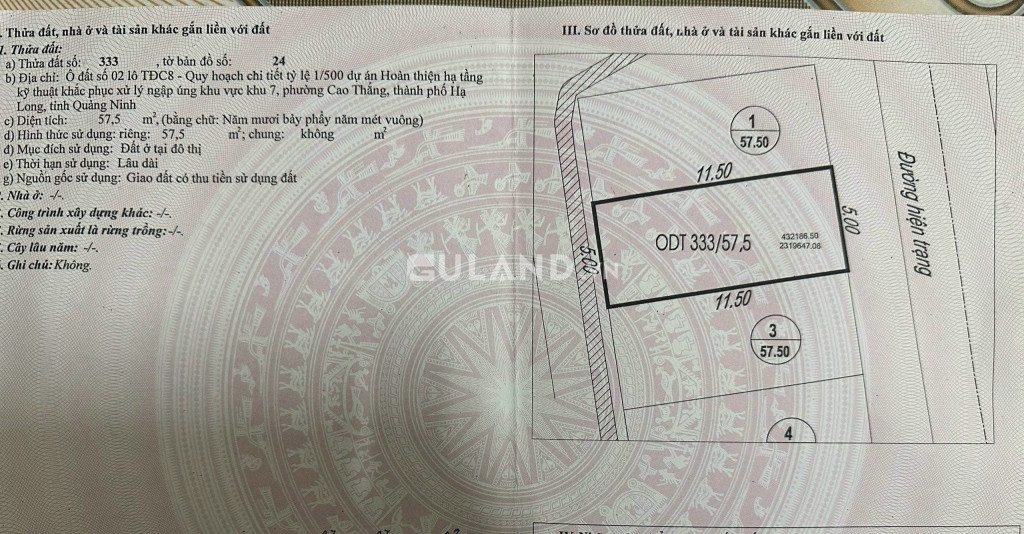 BÁN ĐẤT TĐC 8 LIDECO,CAO THẮNG,HẠ LONG,QUẢNG NINH