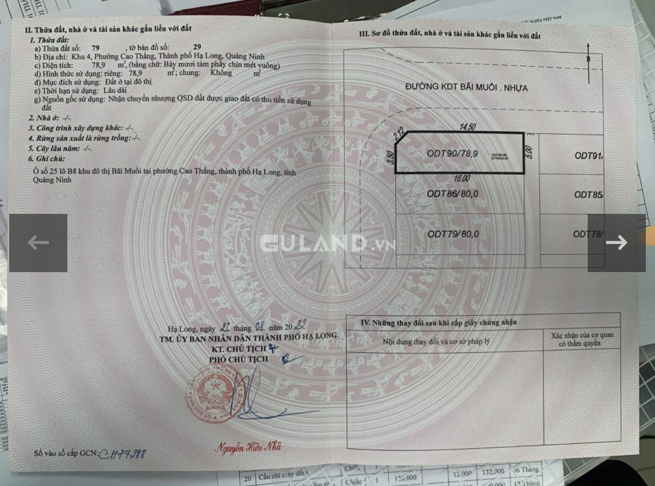 Bán ô Góc khu đô thị Bãi muối A8,Cao Thắng,Hạ Long