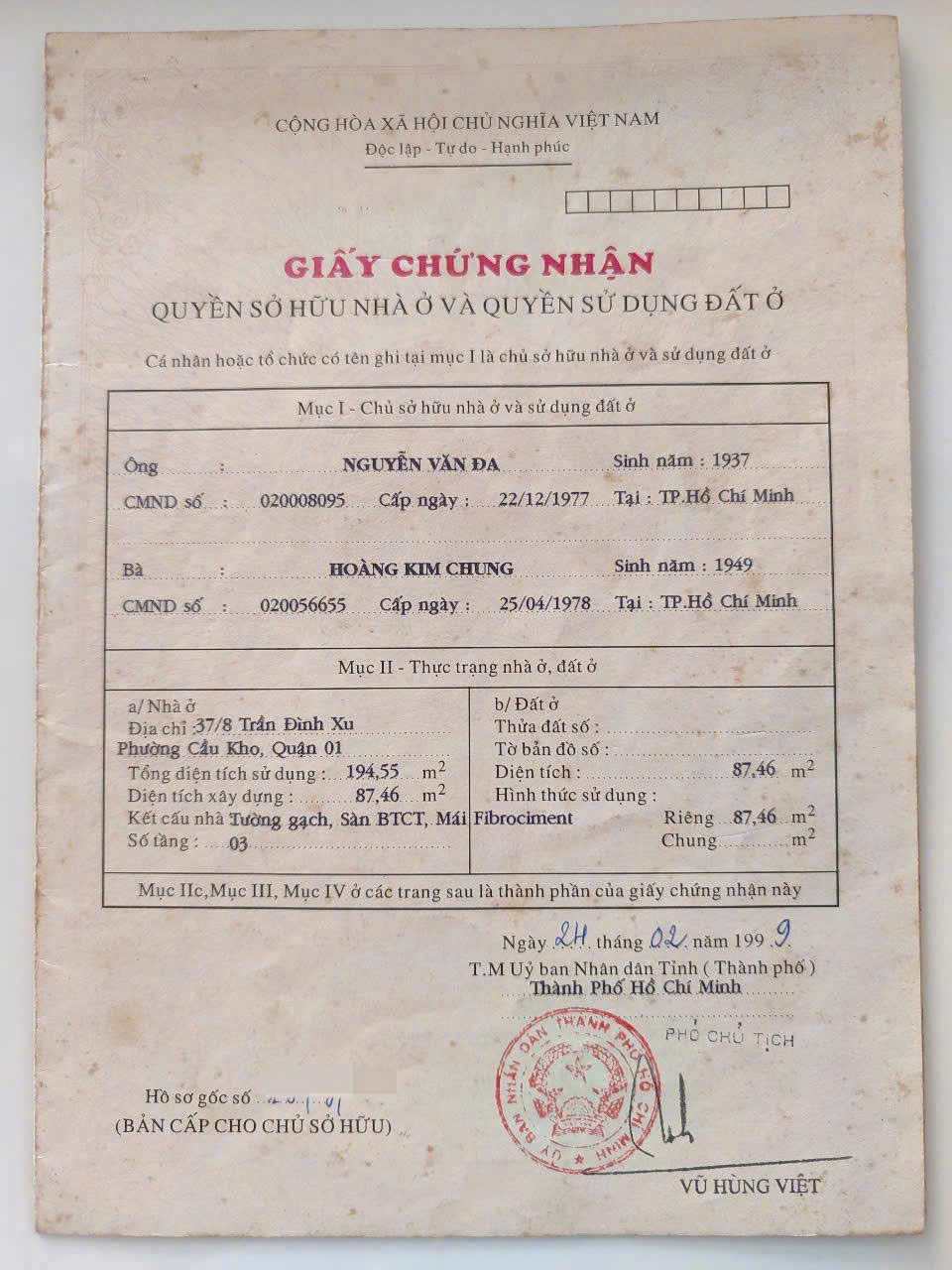 Bán Nhà Hẻm 37/8 Trần Đình Xu, Cầu Kho, Quận 1