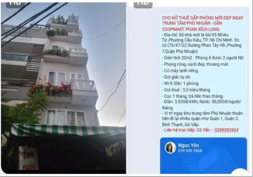 Cho nữ thuê gấp phòng mới đẹp ngay trung tâm Phú Nhuận, gần CoopMart Phan Xích Long, TP.HCM, 0399393904