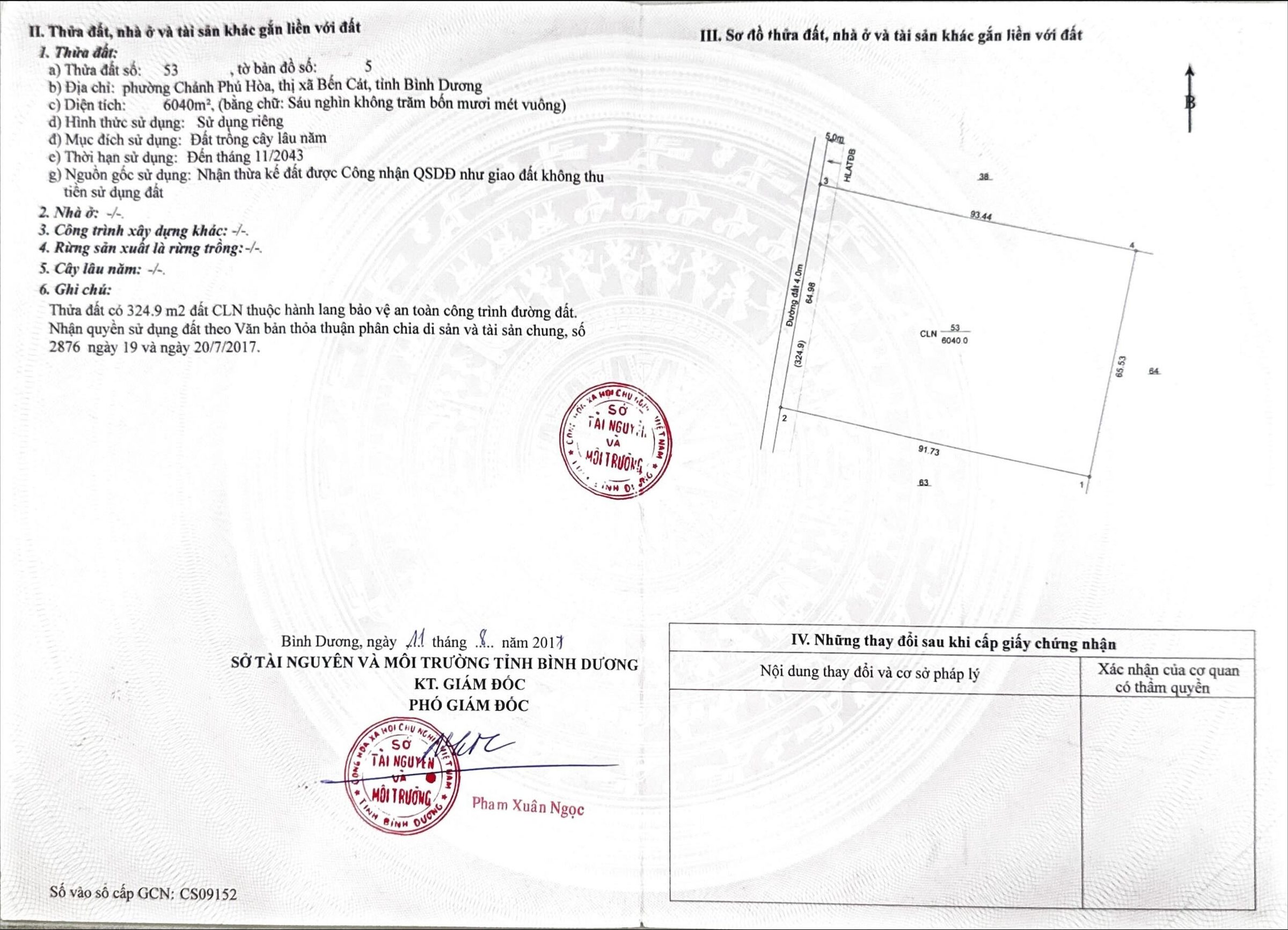 Bán đất 6040m² ngang 65m giá 18 tỷ Phường Chánh Phú Hoà. Đường nhựa 6m