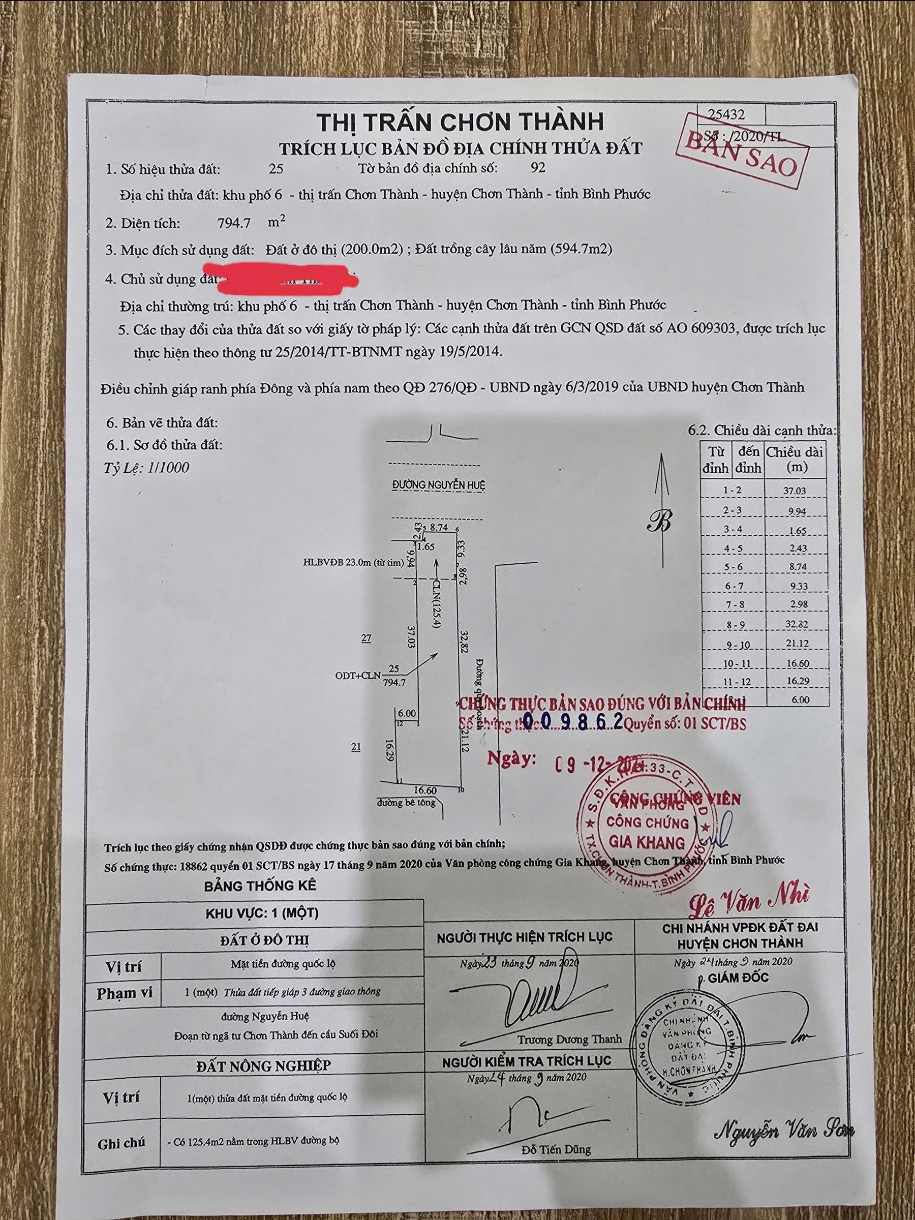 Bán đất 823m² giá 42 tỷ Phường Chơn Thành