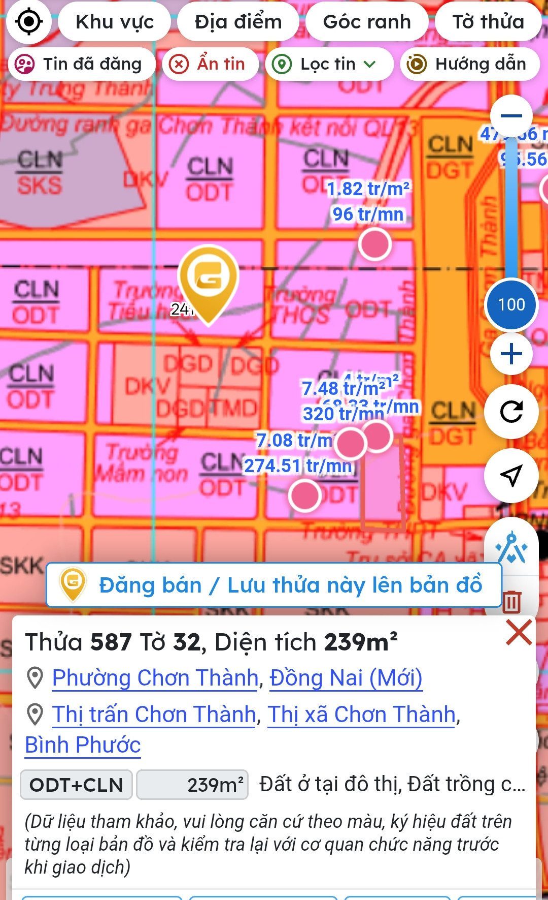 Bán đất 239m² có sẵn 50m² thổ cư ngang 5m giá 615 triệu tại Phường Chơn Thành