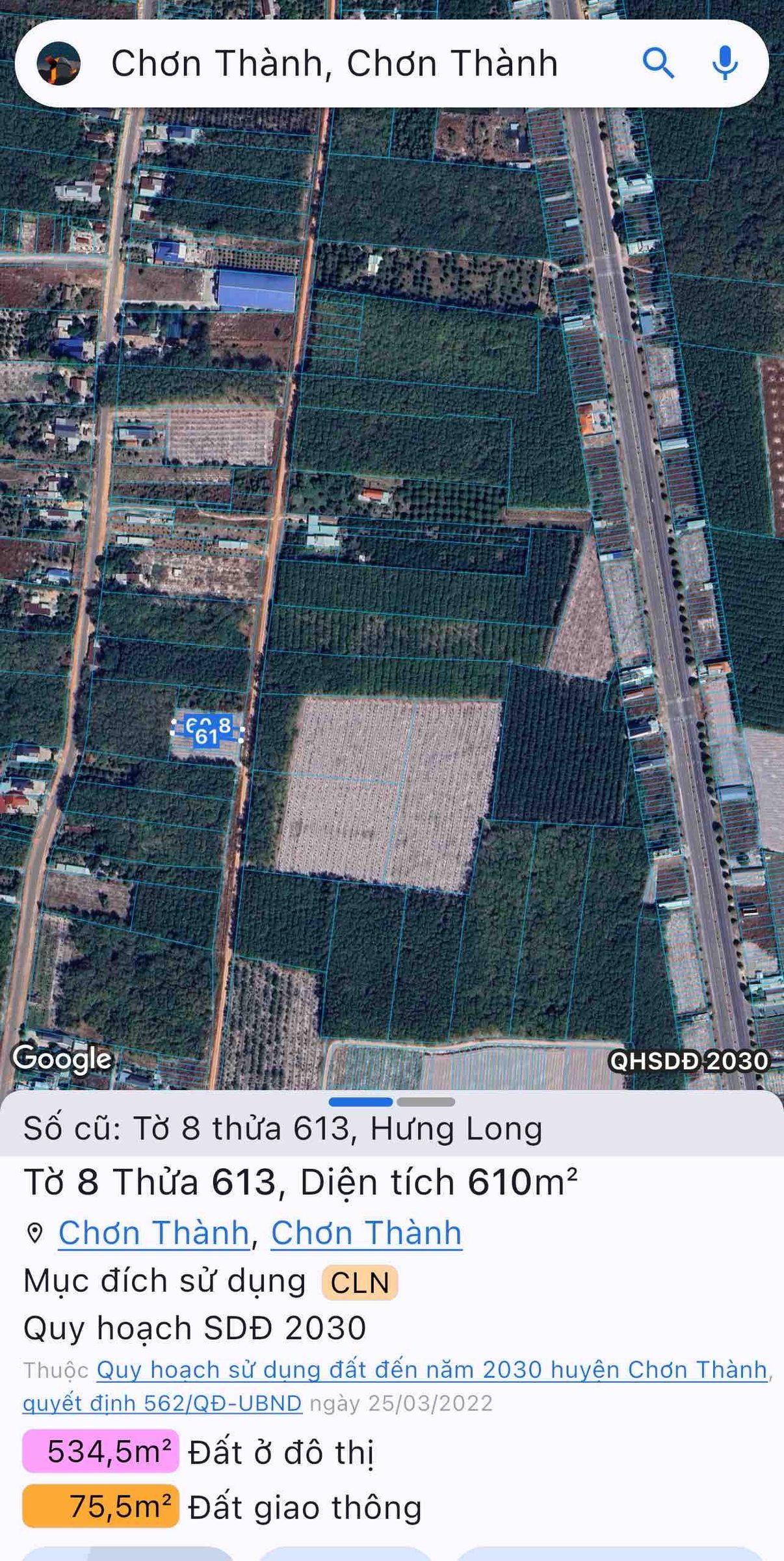 Bán đất 671.5m² ngang 10m giá 1.1 tỷ tại Phường Chơn Thành full hồng lên tc ngay