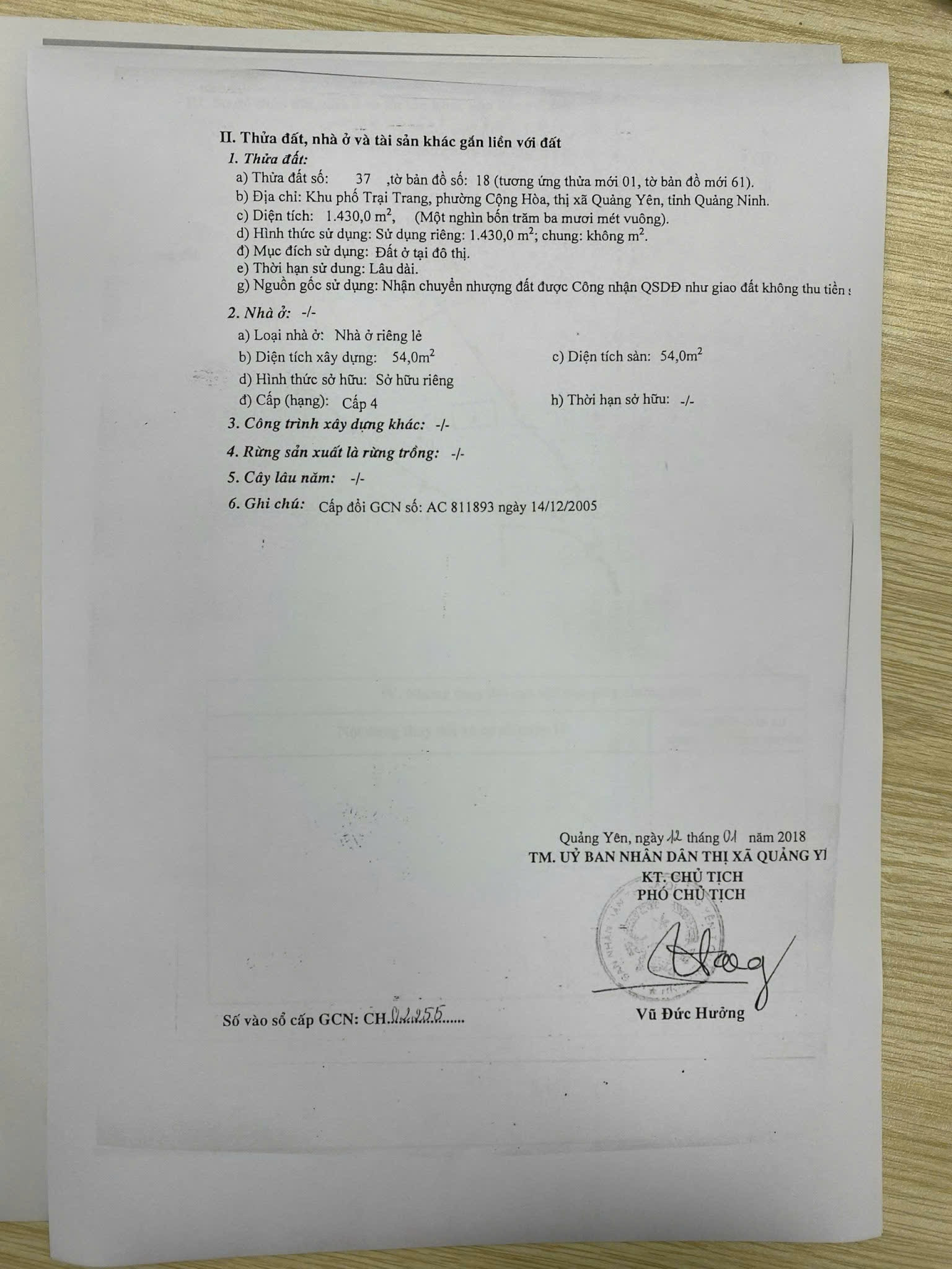 Chính chủ cần bán đất Thôn Trại Trang, phường Cộng Hoà, Quảng Yên, Quảng Ninh