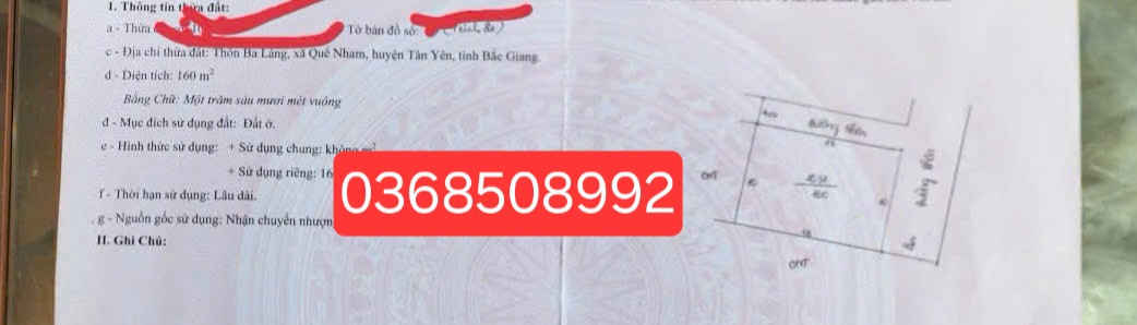 Bán đất 160m² ngang 10m giá 4.65 tỷ Phường Đa Mai