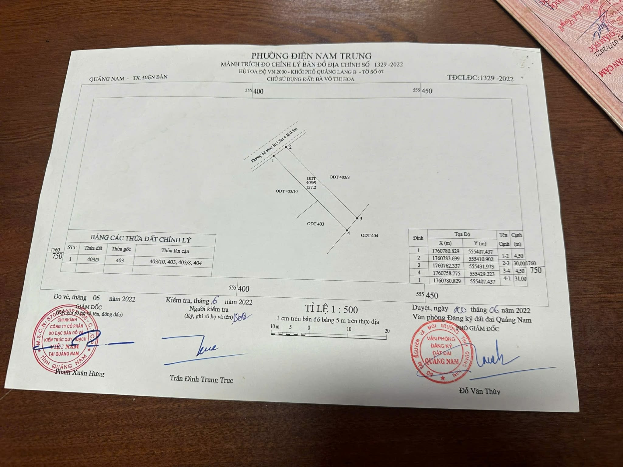 Bán đất 137,2m² full thổ cư ngang 4.5m giá 5 tỷ tại Phường Điện Bàn Đông