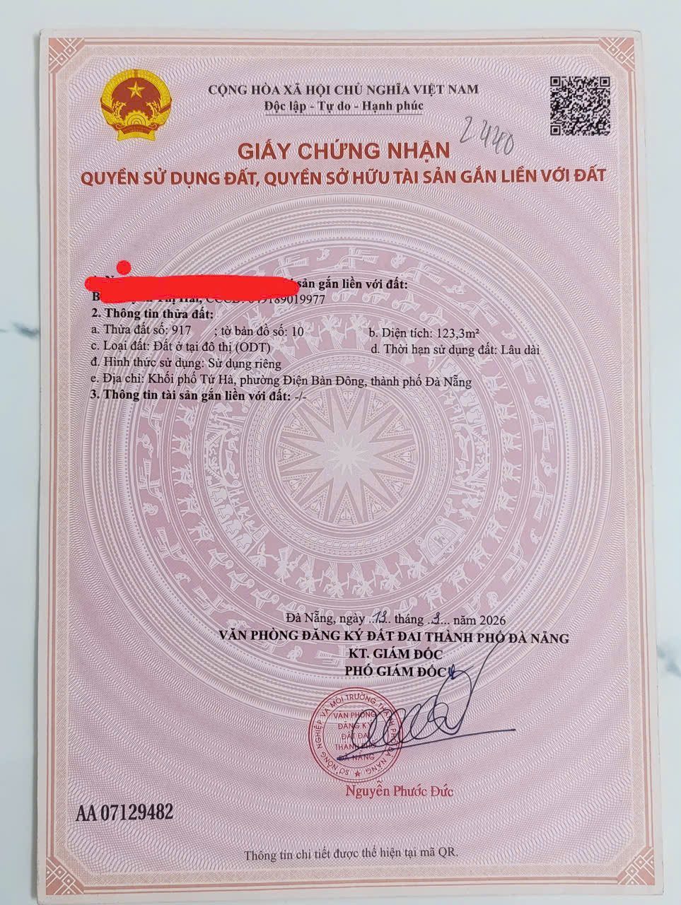 Chính chủ cần sang nhượng đất Tứ Hà 01