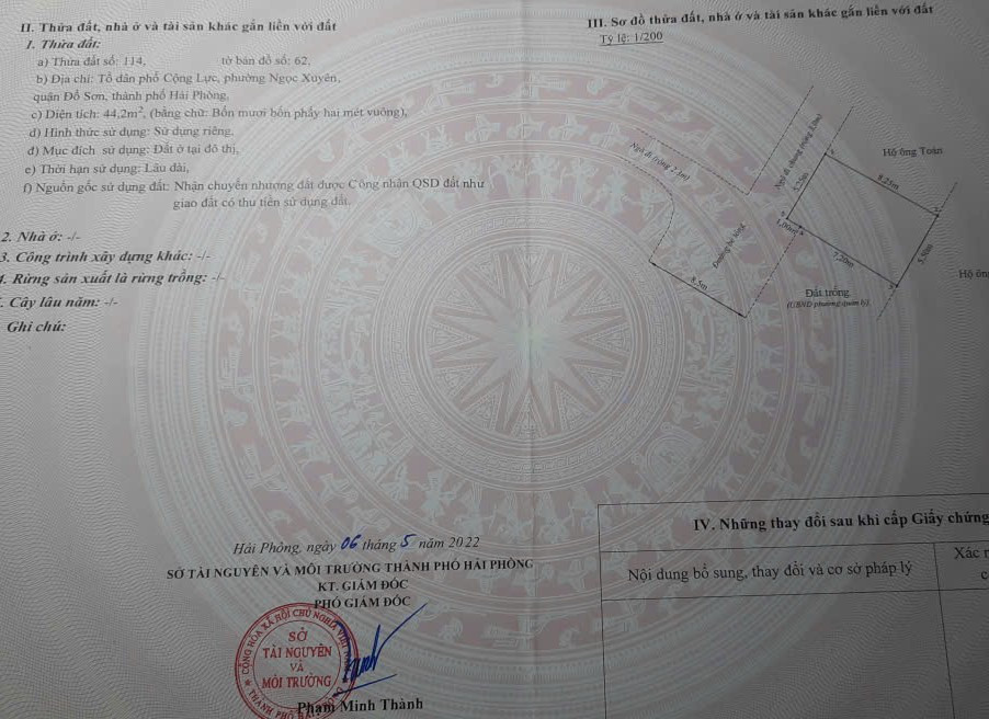 Cần bán lô đất Trung Tâm Quận Đồ Sơn 44m² ngang 5,2m giá 1.29 tỷ Phường Đồ Sơn