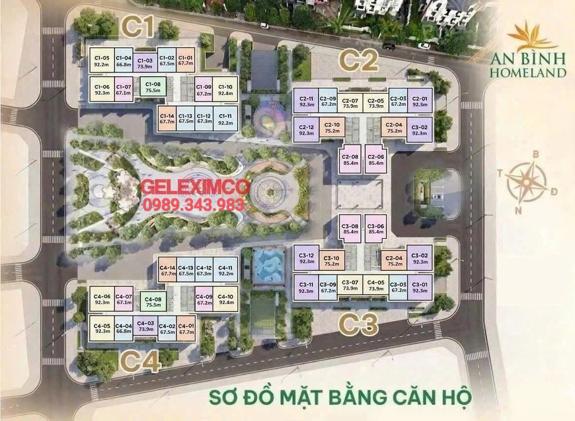 CHUNG CƯ AN BÌNH HOMELAND SUẤT NGOẠI GIAO TẦNG ĐẸP