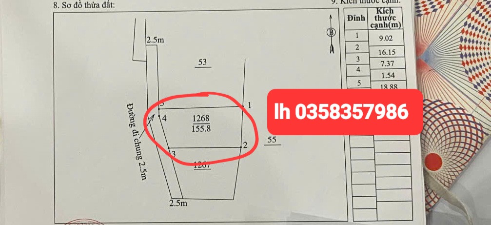 Bán đất 155.8m² ngang 9.02m giá 1.07 tỷ Phường Gia Sàng