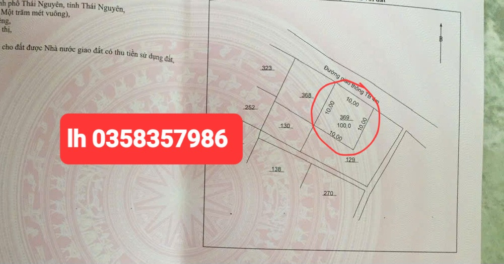 Bán đất 100m² ngang 10m giá 8 tỷ Phường Gia Sàng