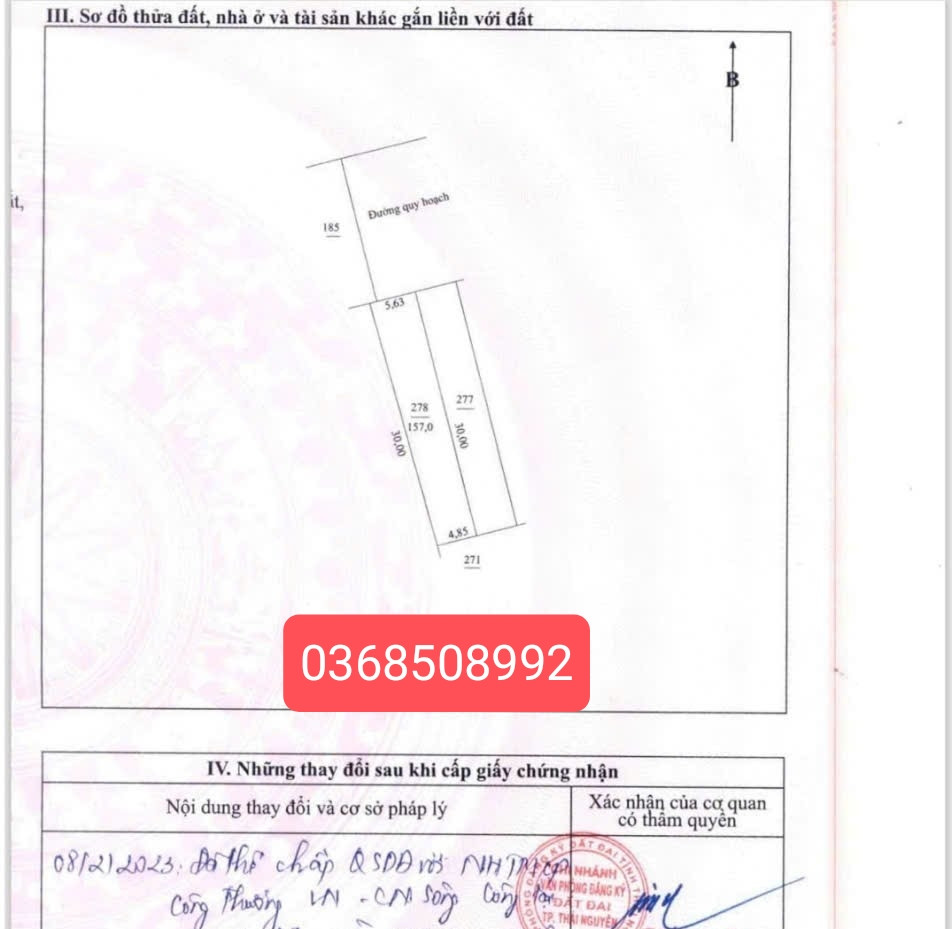 Bán đất 157m² ngang 5,6m giá 4.4 tỷ Phường Gia Sàng