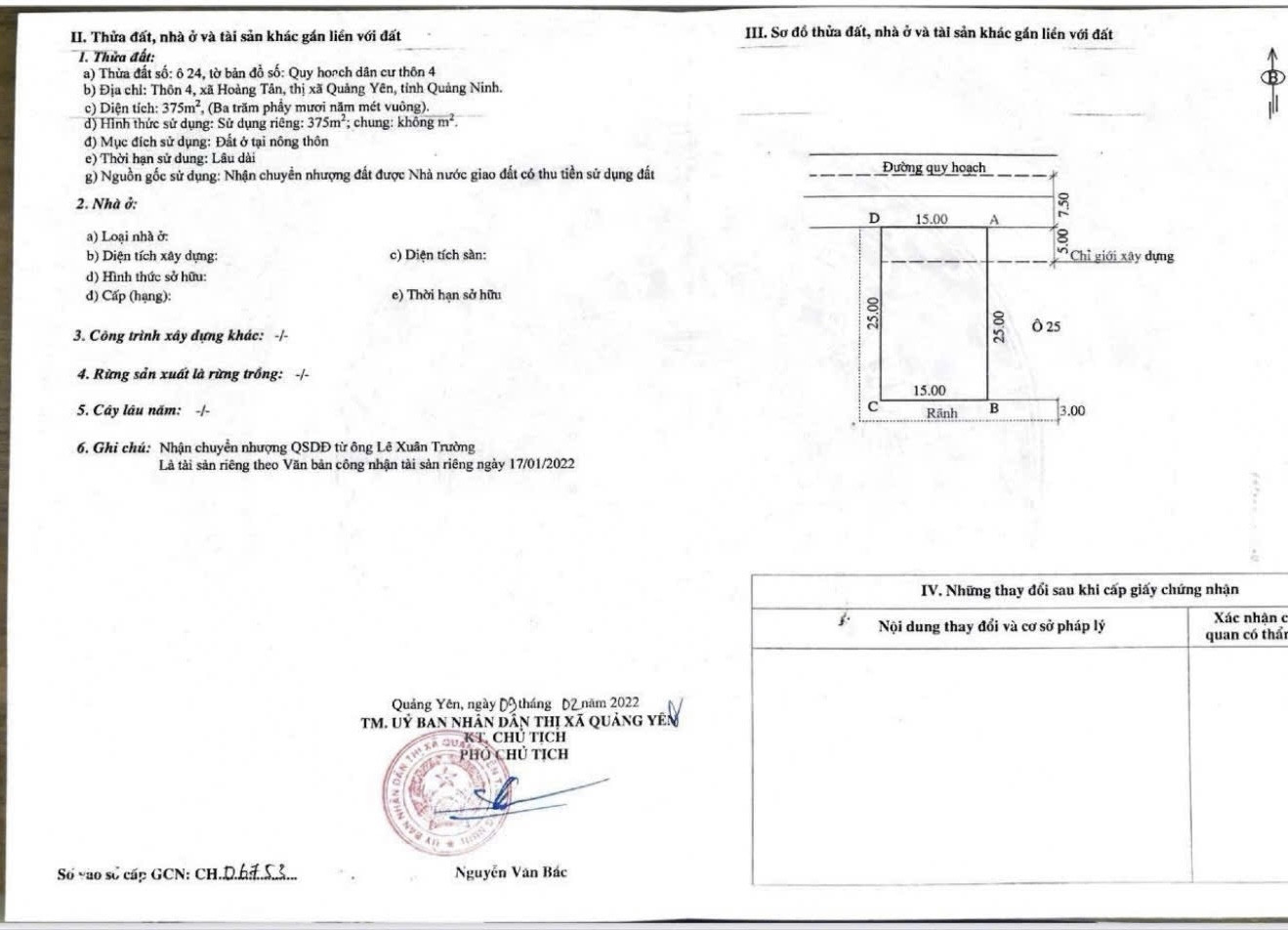 Đất ven Hạ Long xanh, QH thôn 4 Hoàng Tân cũ