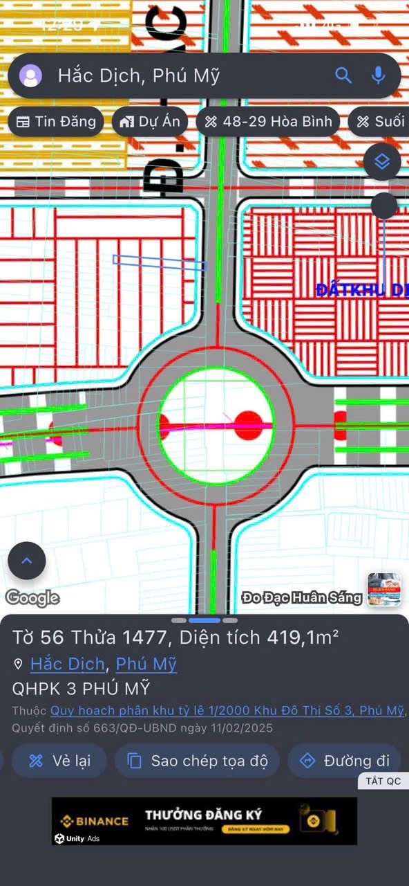 Bán Đất 419m2 có sẵn 150 m2 thổ cư giá 4.8 tỷ tại Phường Hắc Dịch Thành phố Phú Mỹ Bà Rịa - Vũng Tàu