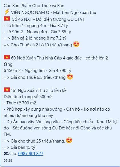 Bán đất mặt tiền đường Ngô Xuân Thu - Đôi diện trường CĐ GTVT