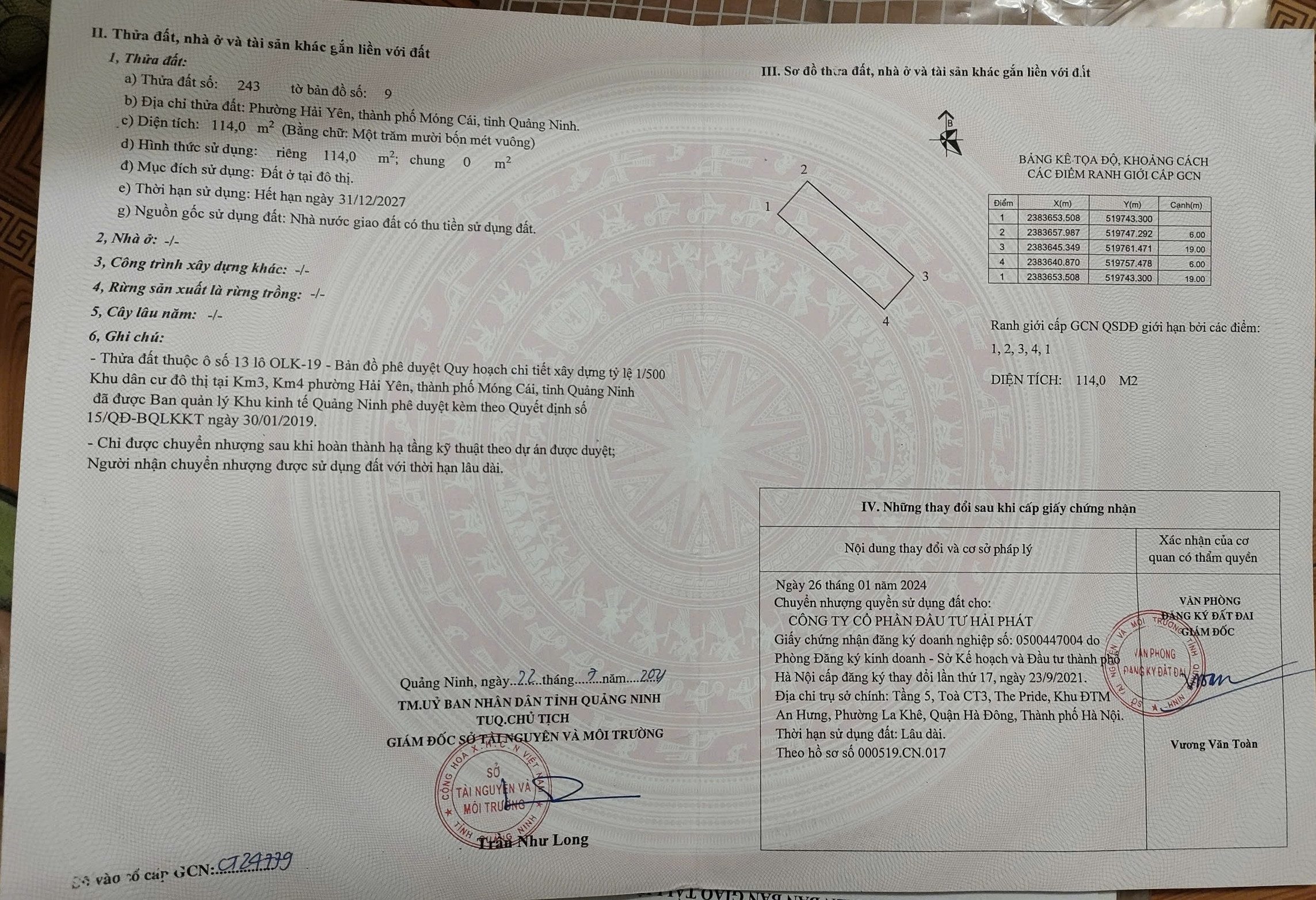 Bán lô đất vinaconic Hải yên . Giá 1ty9 xx