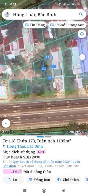 Bán đất 119m² ngang 7m giá 600 triệu Phường Hàm Thắng