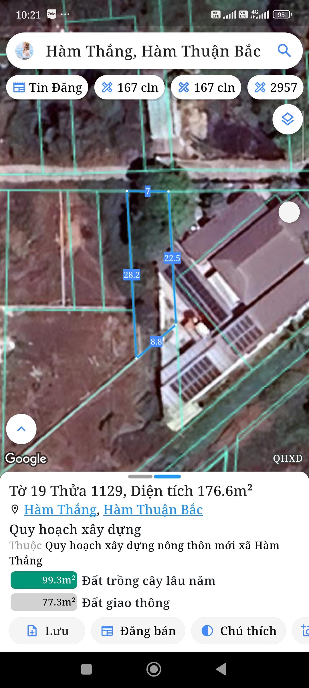 Bán Đất 176m² thổ cư 176m² giá 1.15 tỷ tại Phường Hàm Thắng Lâm Đồng