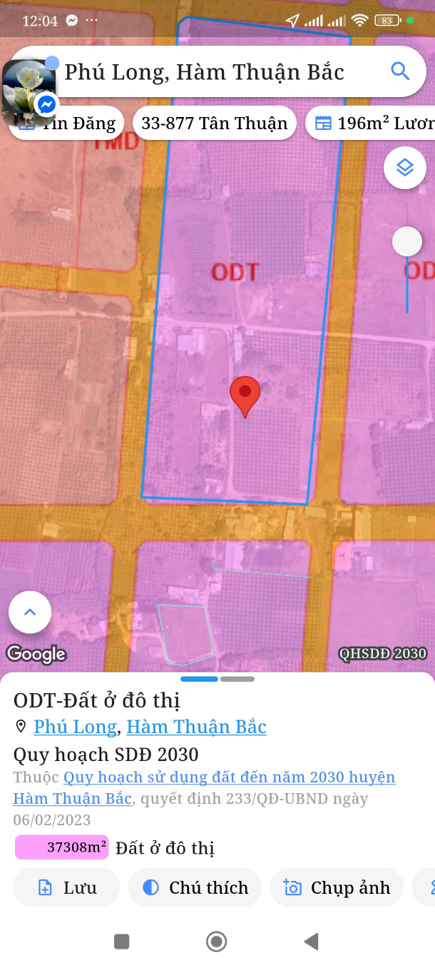 Bán đất 512m² ngang 10m giá 800 triệu tại Phường Hàm Thắng