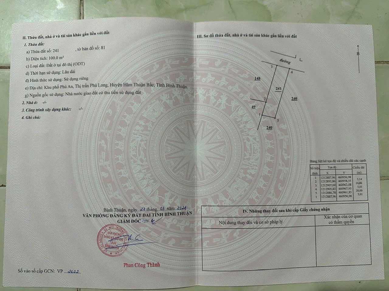 Bán đất 100m² full thổ cư ngang 5m giá 900 triệu tại Phường Hàm Thắng