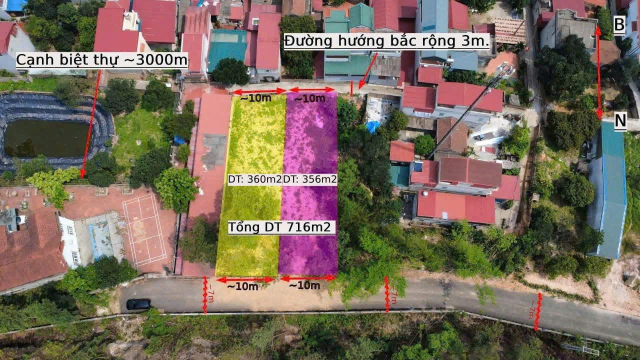 Bán đất thổ cư hạp lĩnh gần khu phố và 716m2 mặt 20m giá 21 triệu /m2