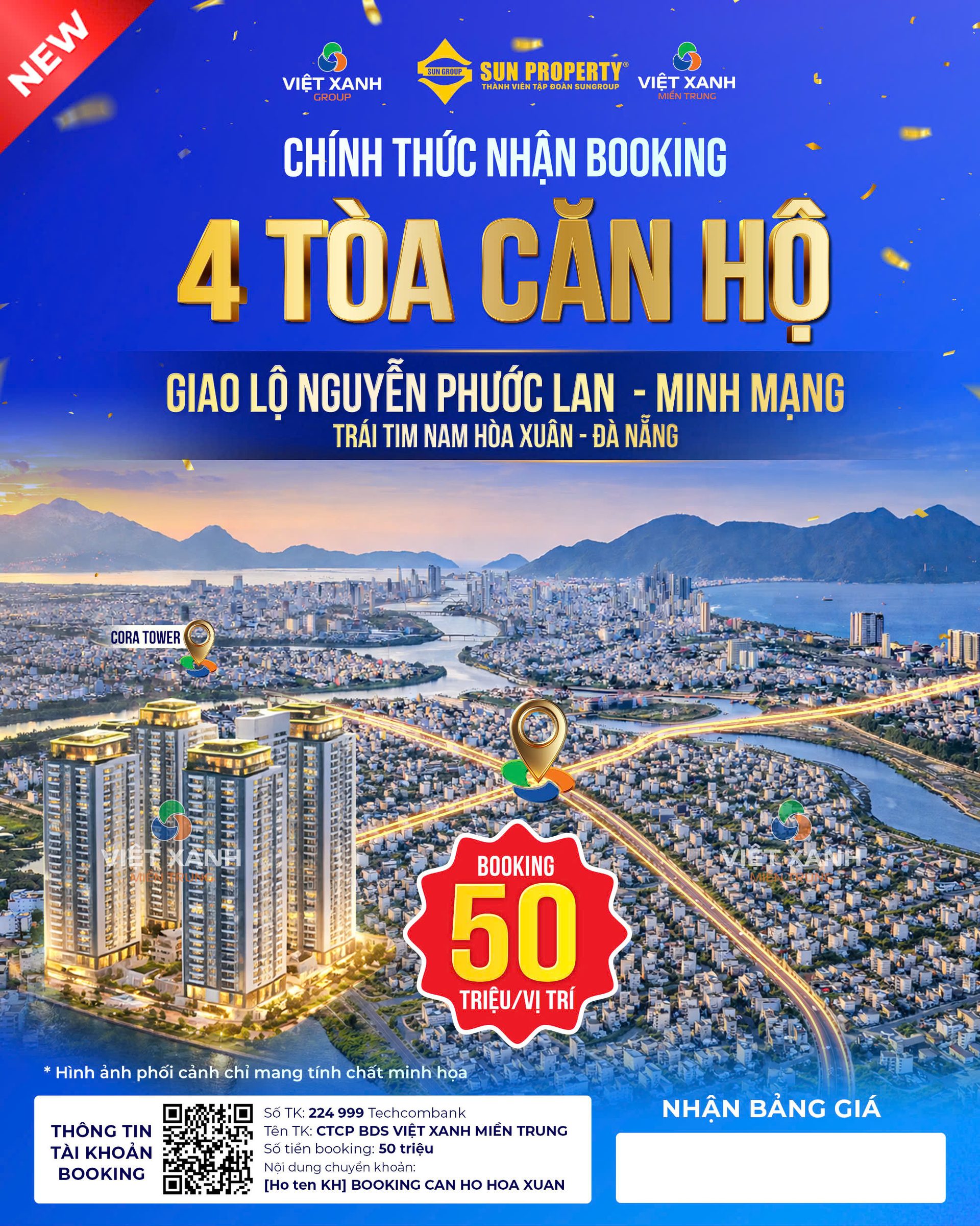 Nhận đặt chỗ căn hộ hòa quý mới của SunGroup giá thấp phù hợp đầu tư an dưỡng với tầm nhìn không bị chắn view khi nhìn ra biển và thành phố từ trên cao.