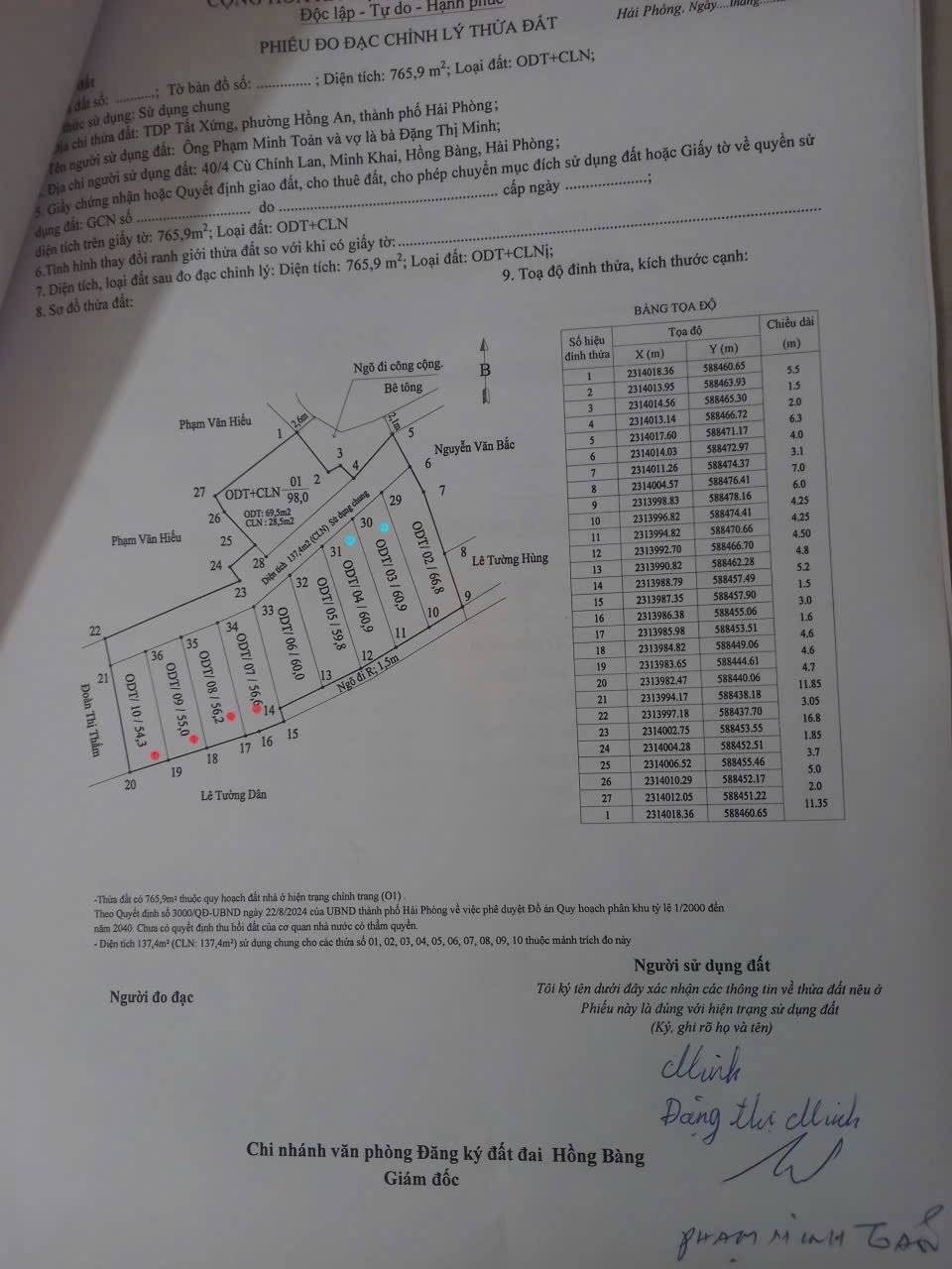 Bán đất 54m² full thổ cư ngang 5m giá 1.09 tỷ tại Phường Hồng An.l/h:0362558882
