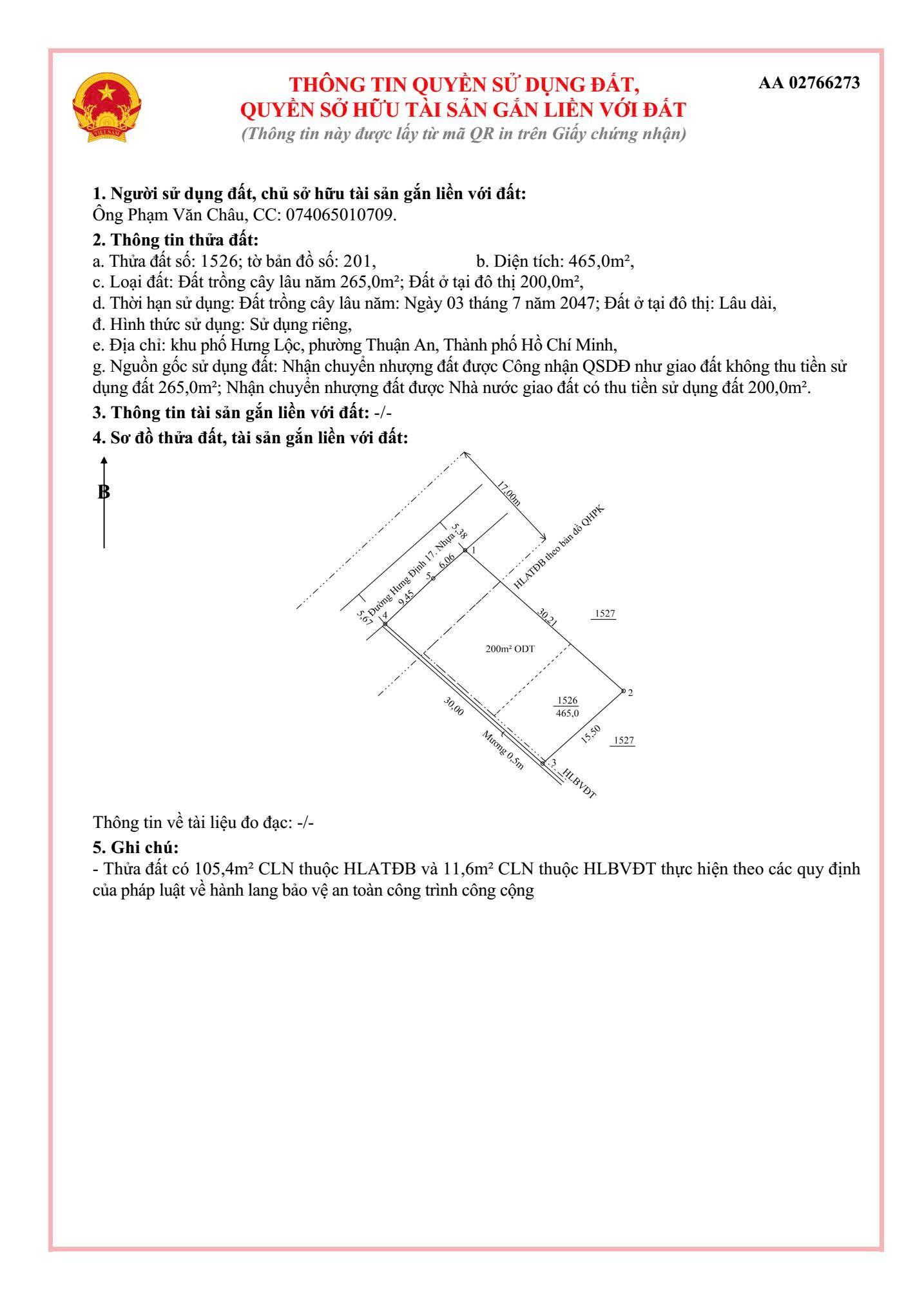 Bán đất thổ cư mặt tiền Hưng Định 17 diện tích 465m2 giá chỉ 20triệu/m2